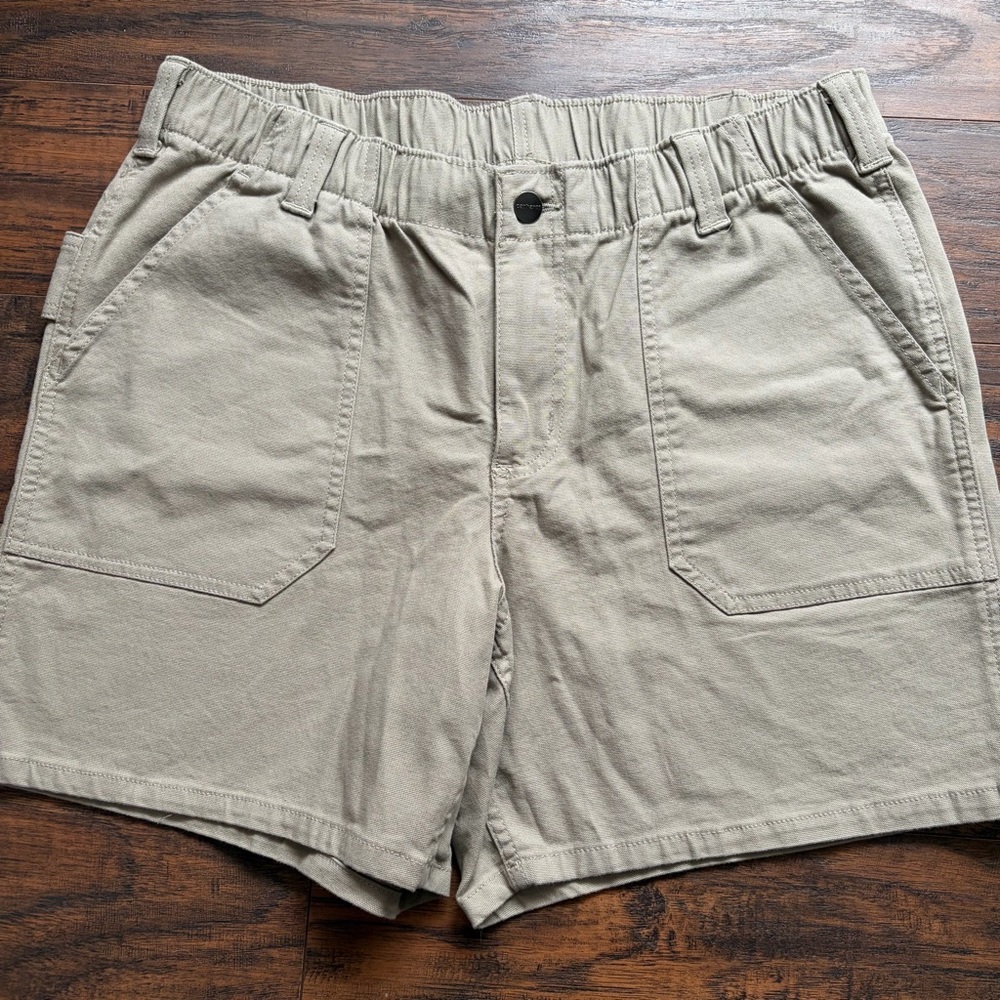 Carhartt Canvas Relaxed Fit Elastic Waist Workwear Granola Carpenter Shorts - Picture 15 of 15